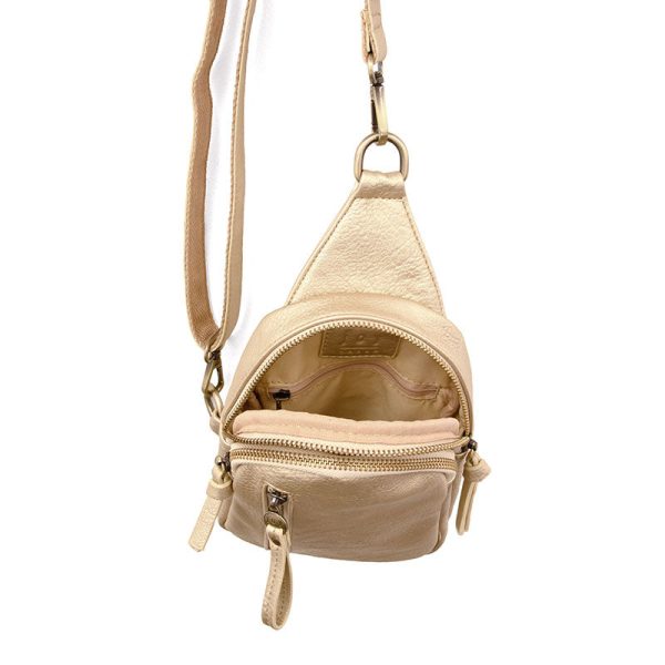 Joy Susan Metallic Gold Skyler Sling Bag For Sale