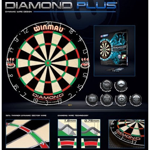 WINMAU Diamond Plus Dartboard + x Hot on Sale