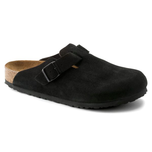 Birkenstock Boston Soft Footbed - Black Suede Online