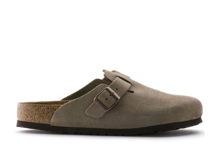 Birkenstock Boston Soft Footbed - Taupe Suede For Sale