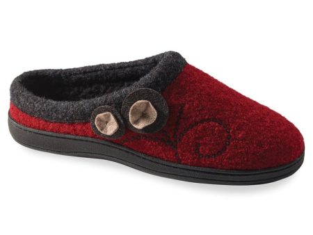 Acorn Dara Boiled Wool Slippers - Cranberry For Cheap