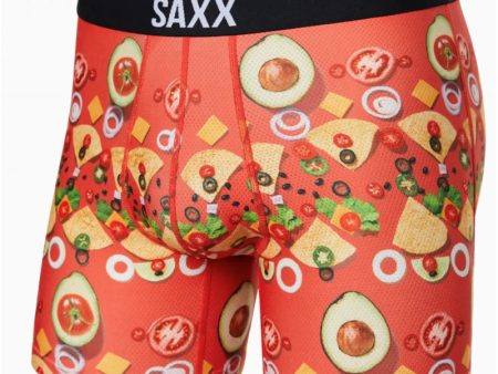 SAXX Men s Volt Boxer Brief Underwear - Deconstructed Nachos-Red Discount