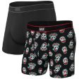 SAXX Men s Daytripper (2-Pack) Boxer Brief Underwear - Jingle Bones Black For Sale