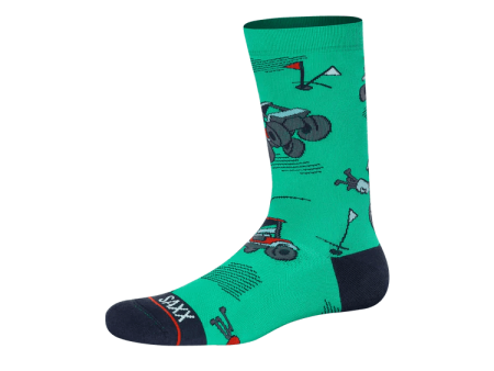 SAXX Men s Whole Package Crew Sock - Off Course Carts- Green For Cheap