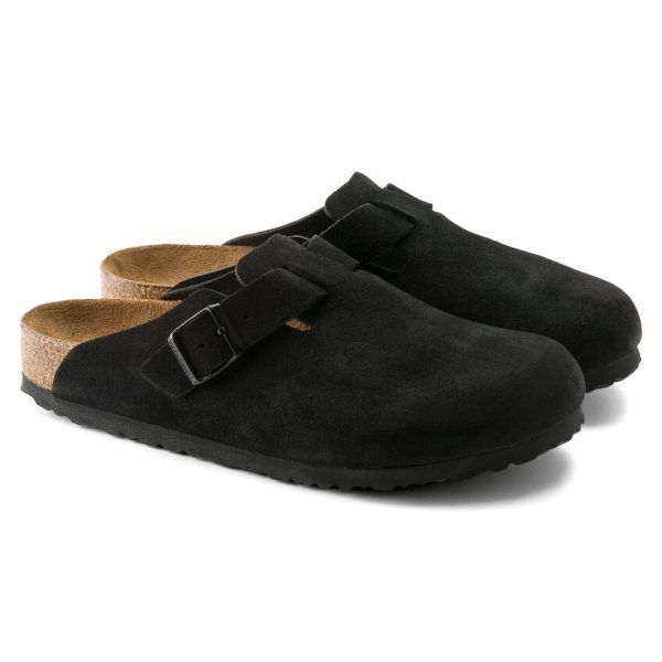 Birkenstock Boston Soft Footbed - Black Suede Online