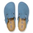 Birkenstock Boston Elemental Blue Suede Soft Footbed For Sale